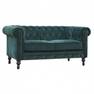 Emerald Green Velvet Chesterfield Sofa