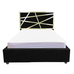 Arabella Modern Velvet with Brushed Gold Accent Detail Bed