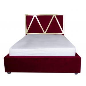 Alison Modern Velvet with Brushed Gold Accent Detail Bed