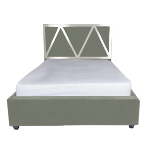 Alison Modern Velvet with Brushed Silver Accent Detail Bed
