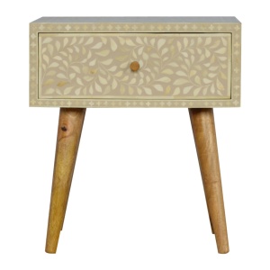 Floral Bone Inlay Bedside