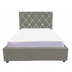 Tammy Velvet with Brushed Silver Accent Detail Bed