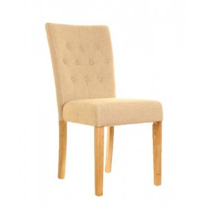 Mobel Oak Baumhaus C0R03D Biscuit Flare Back Upholstered Dining Chair Twin Pack