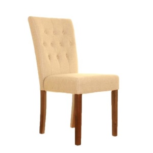Shiro Walnut Baumhaus CDR03D Biscuit Flare Back Upholstered Dining Chair Twin Pack