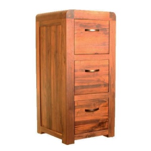 Shiro Walnut Baumhaus CDR07B Three Drawer Filing Cabinet