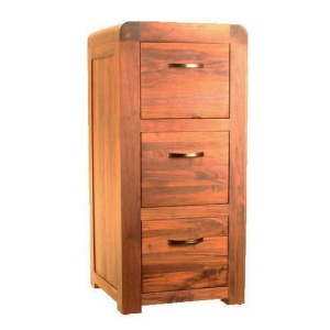 Shiro Walnut Baumhaus CDR07B Three Drawer Filing Cabinet