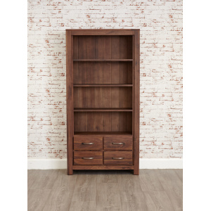 Mayan Walnut CWC01A Large Four Drawer Bookcase