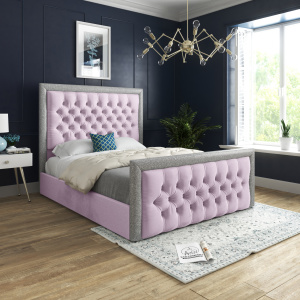 Cheltenham Upholstered Soft Velvet Bed - Pink